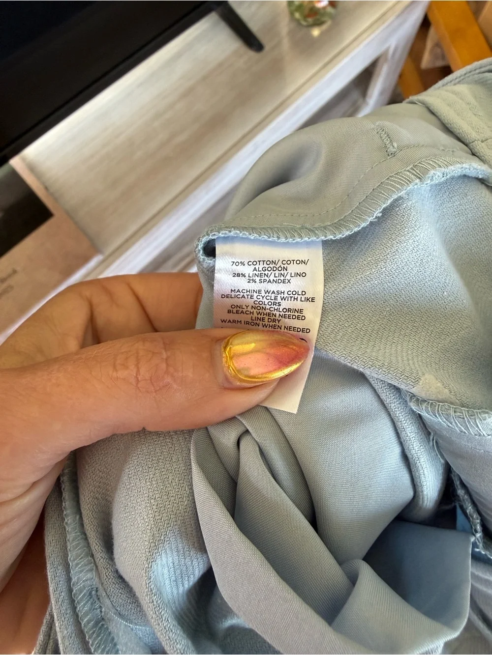 2 for $20 sale: Loft linen blend high rise curvy light blue shorts - 4